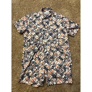 Burberry Royston Monogram Set Shirt n Shorts Kids Size XXL Fit Like Mens Medium